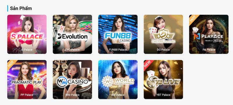 Đa dạng sảnh game, mỗi sảnh một điểm nhấn riêng